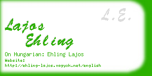 lajos ehling business card